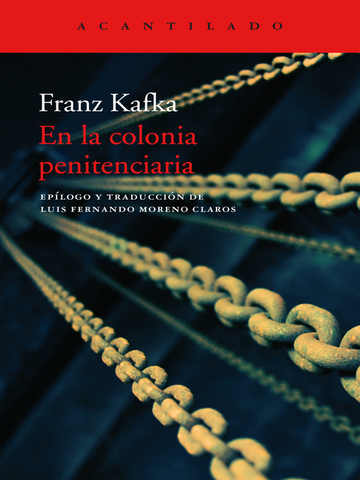 Title details for En la colonia penitenciaria by Franz Kafka - Wait list